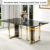 Modern Dining Table Set for 8 – Black Kitchen Set with 1.8''Thick Faux Marble Top