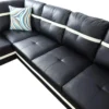 Modern L-Shape Leather Sectional – Faux Leather Sofa with Storage Ottoman
