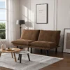 2-Seater Convertible Leather Sofa – Modern Folding Couch for Small Spaces