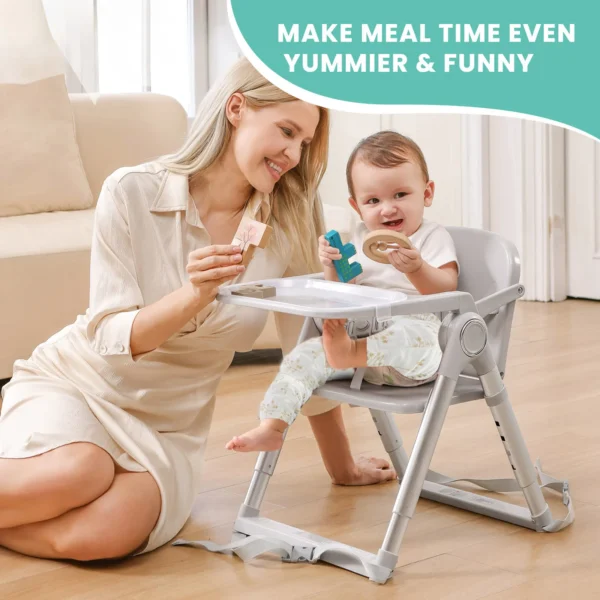 Portable Folding High Chair – Baby Booster Seat for Dining (6M–3Y)