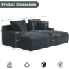 Corduroy Oversized Sleeper Sectional Sofa with Double Chaise