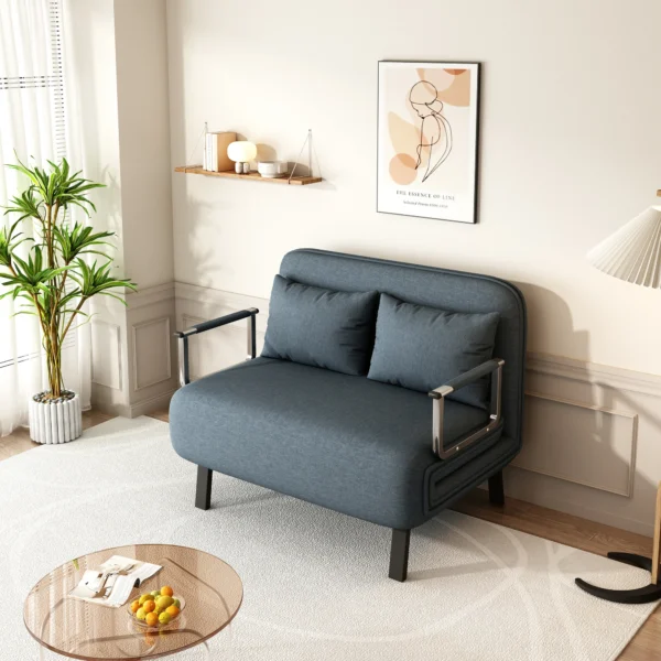 Tri-Fold Convertible Chair Bed – Lounge Sofa with Pillow & Steel Frame