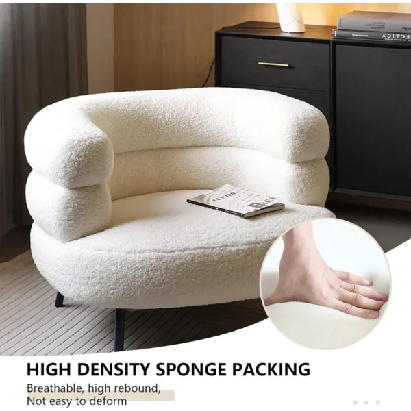 Upholstered Flannel Vanity Chair – No-Wheel Accent Seat with Black Legs
