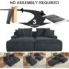 Corduroy Oversized Sleeper Sectional Sofa with Double Chaise