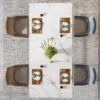 Tribesigns Dining Table – White Faux Marble Table for 4–6 People