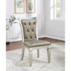 Antique Traditional Dining Table Set – Rectangular Table with Glass Insert & Tufted Side Chairs