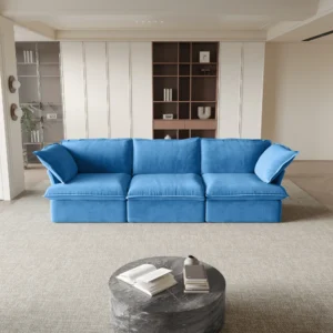 Velvet Convertible Sectional Sofa – Couch with Removable Covers & Modular Design