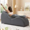 Leather Yoga Chair – Curved Lounge Sofa for Stretching & Relaxation