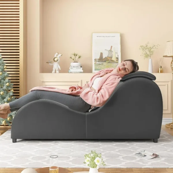 Leather Yoga Chair – Curved Lounge Sofa for Stretching & Relaxation