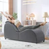 Leather Yoga Chair – Curved Lounge Sofa for Stretching & Relaxation