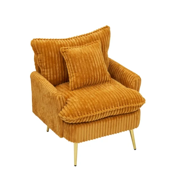 Yellow Corduroy Single Sofa Chair – Accent for Home or Office