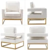 Velvet Club Chair – Modern Accent Armchair with Gold Legs