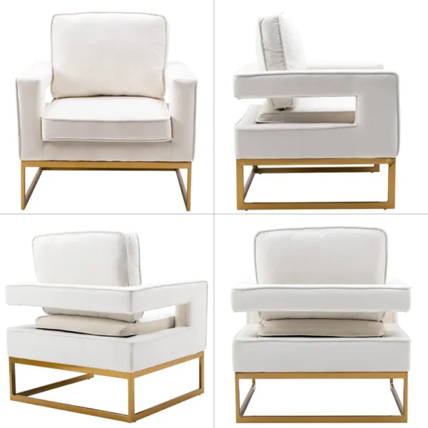 Velvet Club Chair – Modern Accent Armchair with Gold Legs