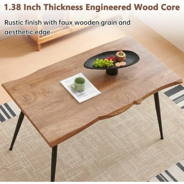 5PC Dining Set – Wood Table & Upholstered Chairs for Kitchen or Small Spaces