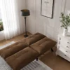 2-Seater Convertible Leather Sofa – Modern Folding Couch for Small Spaces