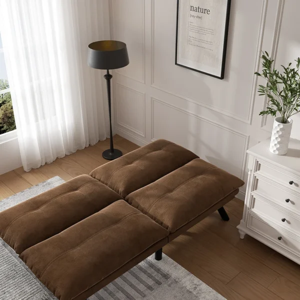 2-Seater Convertible Leather Sofa – Modern Folding Couch for Small Spaces