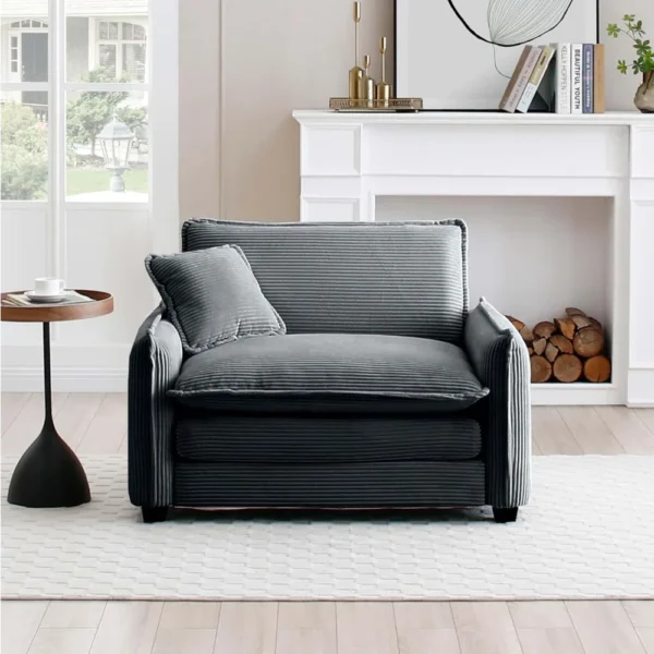 Modular Cloud Sofa Chair – Comfy Corduroy Seat with Pillow for Living Room