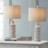 Set of 2 Farmhouse Table Lamps – Rustic Bedside Lamps for Bedroom/Living Room