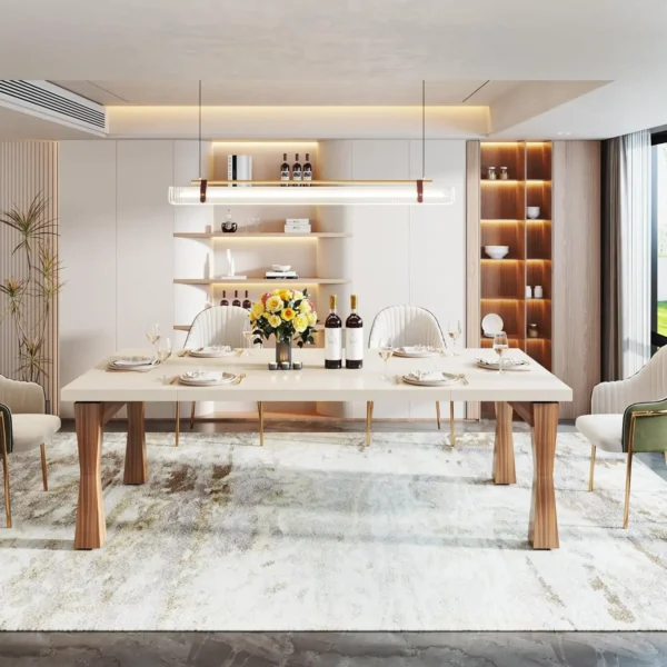 Modern Dining Table – Rectangular Kitchen Table for 6–8 People