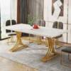 Tribesigns Dining Table – White Faux Marble Table for 4–6 People
