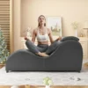 Leather Yoga Chair – Curved Lounge Sofa for Stretching & Relaxation