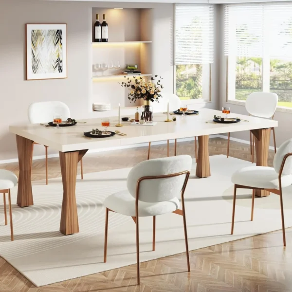 Modern Dining Table – Rectangular Kitchen Table for 6–8 People