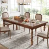 Farmhouse Wood Patio Table – Indoor/Outdoor Dining Table for 4–6