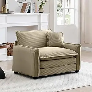 Modular Cloud Sofa Chair – Comfy Corduroy Seat with Pillow for Living Room