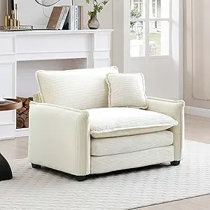 Modular Cloud Sofa Chair – Comfy Corduroy Seat with Pillow for Living Room