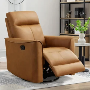 Swivel Rocker Recliner – Manual Glider Chair with Padded Arm & Backrest
