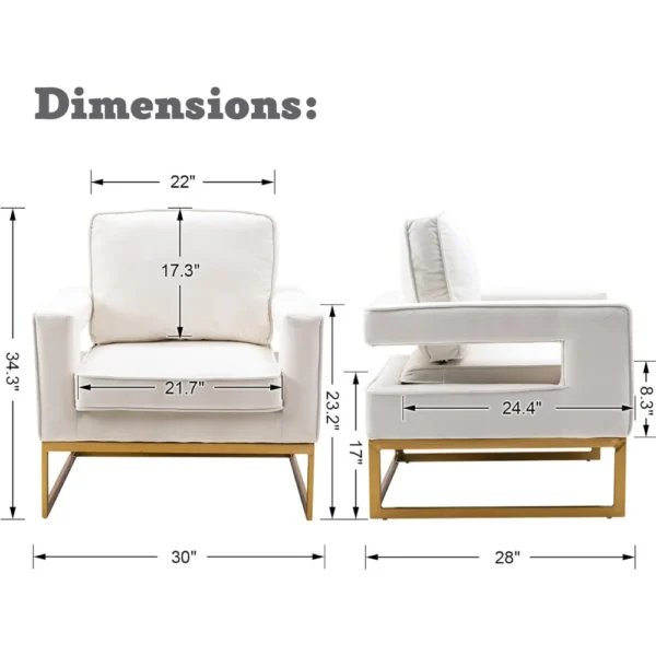 Velvet Club Chair – Modern Accent Armchair with Gold Legs