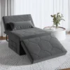 Vabches 4-in-1 Sleeper Chair – Convertible Linen Chaise with Adjustable Backrest