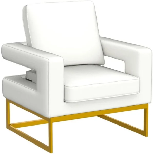 Velvet Club Chair – Modern Accent Armchair with Gold Legs