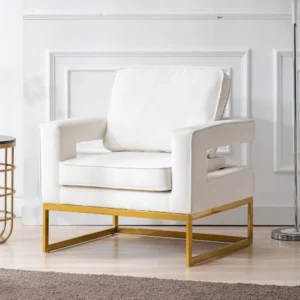 Velvet Club Chair – Modern Accent Armchair with Gold Legs