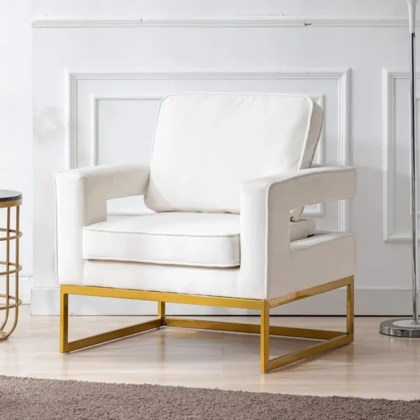 Velvet Club Chair – Modern Accent Armchair with Gold Legs