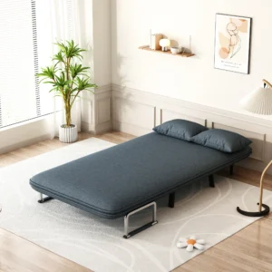 Tri-Fold Convertible Chair Bed – Lounge Sofa with Pillow & Steel Frame
