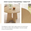 Round Dining Table – Farmhouse Kitchen Table for 2–6 with Cross Sturdy Legs