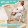 Portable Folding High Chair – Baby Booster Seat for Dining (6M–3Y)